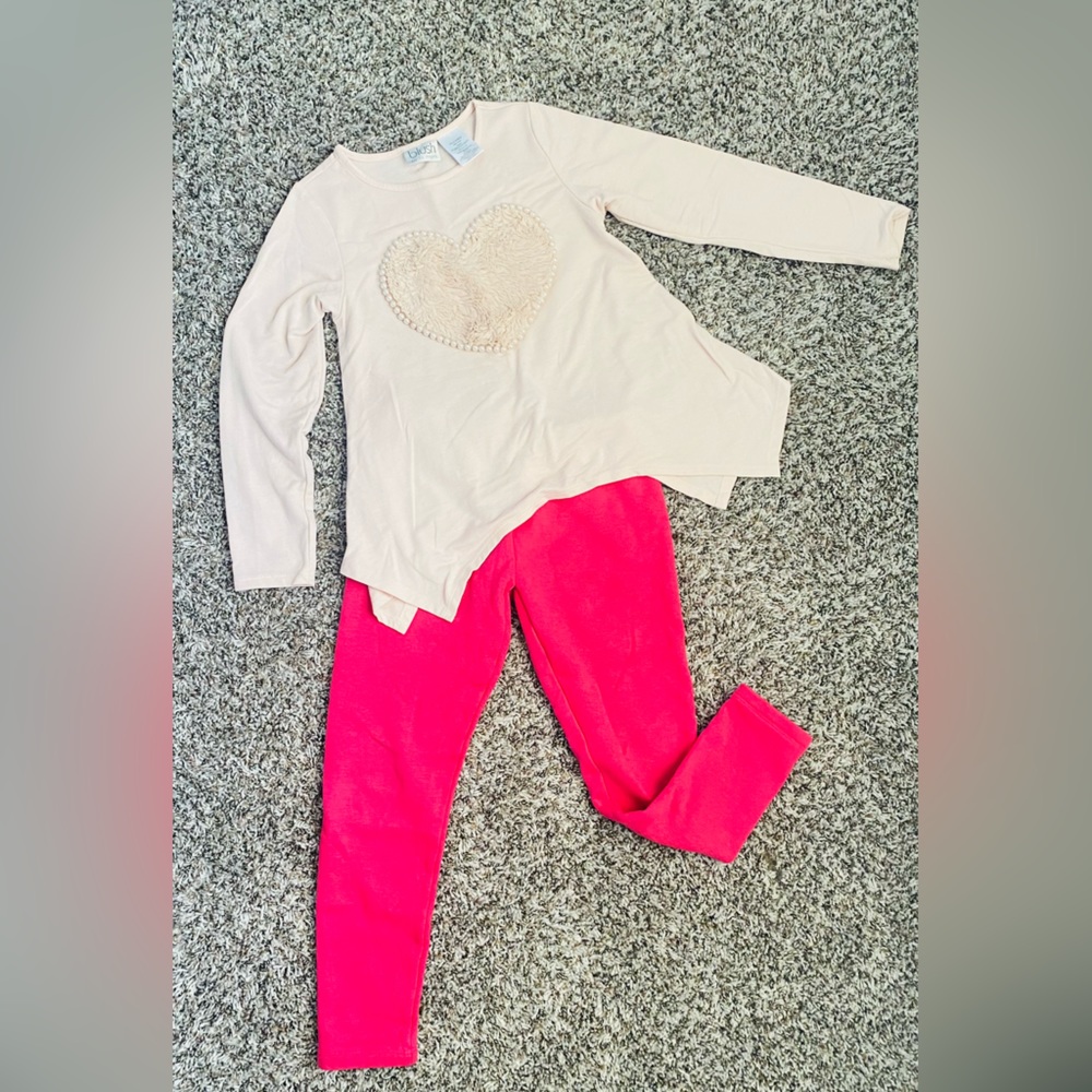 Pink sweat pants for girls with light pink blouse